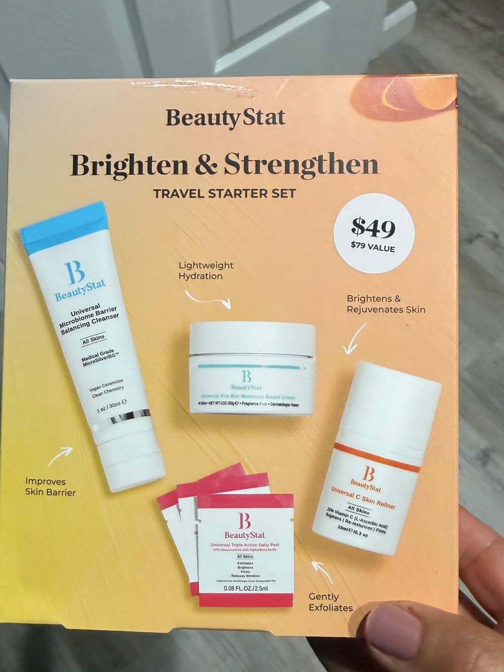 beauty stat brighten and straighten travel set